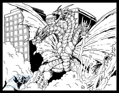 You could also print the image. King Ghidorah attacks by AlmightyRayzilla on DeviantArt ...