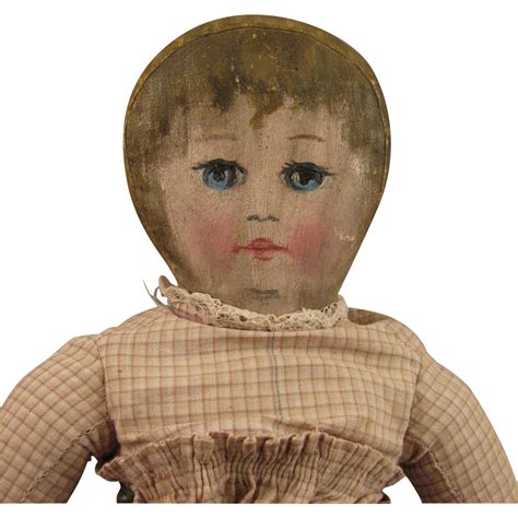 C 1900 Home Made 17 Painted Cloth Rag Doll Primitive Dolls Dolls Antique Dolls