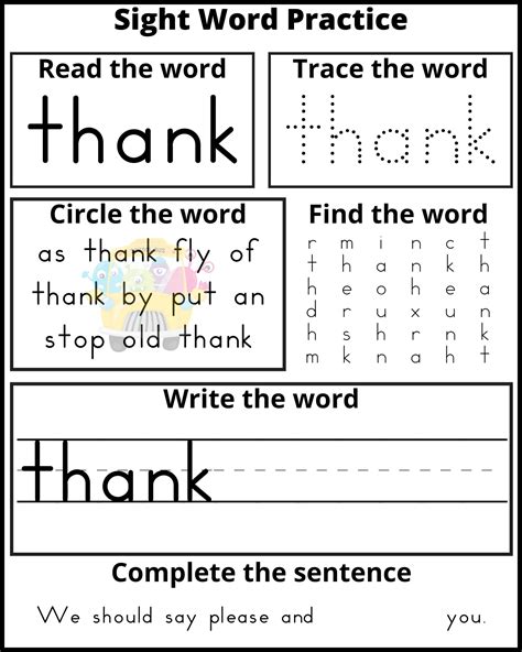 Free Printable First Grade Sight Word Practice Sheets Frugal Mom Eh