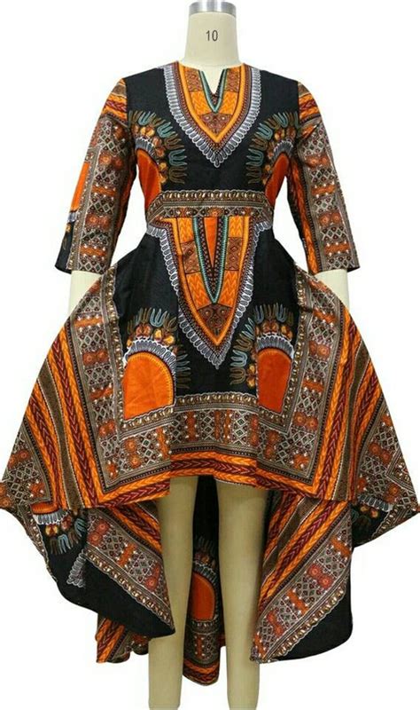 Dashiki Ankara Wax African Print High Low Dress
