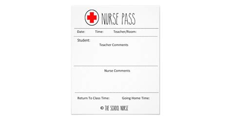 School Nurse Pass For The School Setting Flyer Zazzle