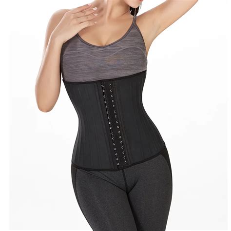 steel boned latex waist trainer body shapers women waist cincher corset girdle slimming belt