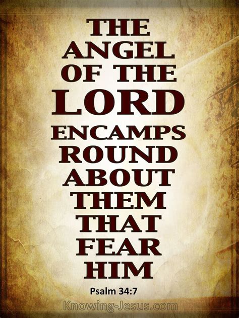 Psalm 347 The Angel Of The Lord Encamps Beige Psalms Psalm 34