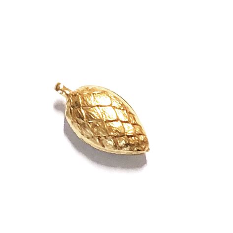 Pine Cone Charm Classic Gold Plate 08465 Jewelry Making Supplies