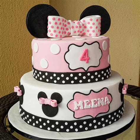 Minnie Mouse Birthday Cake A Two Tier Cake Design Decorated Treats