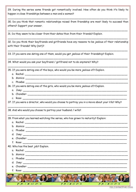 Friends Main Characters Reading English Esl Worksheets Pdf And Doc