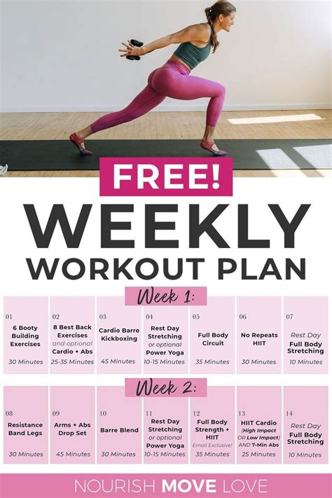 Free Day Workout Plan PDF Nourish Move Love Gym Workout Plan