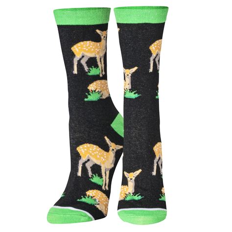 Crazy Socks Baby Deer Fun Print Novelty Crew Socks For Women