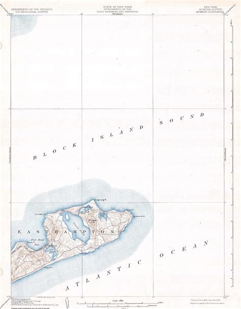 1904 Usgs Map Of Long Island New York Montauk Easthampton Photograph By