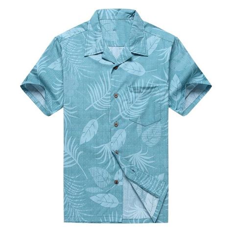 Nwt Men Aloha Shirt Cruise Luau Hawaiian Party Aqua Floral Leaf Ebay