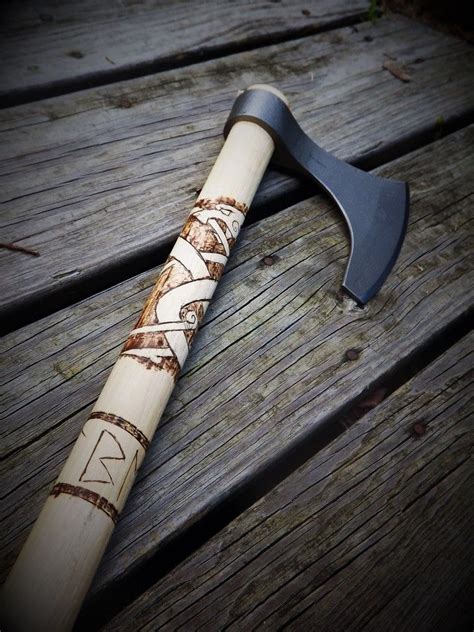 First Pyrography Project Norse Inspired Cold Steel Axe Album On