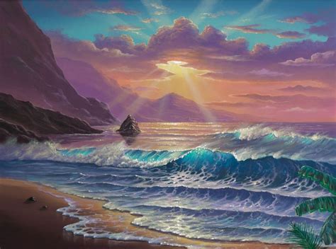 Morning Majesty Wall Mural Seascape Paintings Surf Painting Ocean