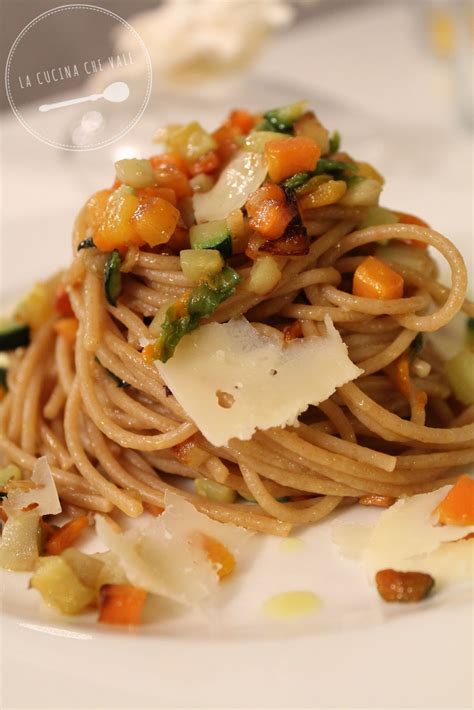 Spaghetti Integrali Con Verdurine Croccanti