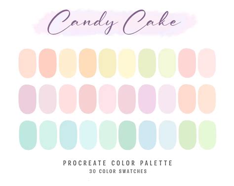 candy cake procreate color palette color palette procreate etsy spring color palette pastel