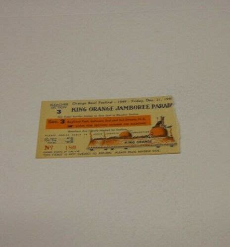 1949 King Orange Bowl Jamboree Parade Ticket Very Rare Ebay