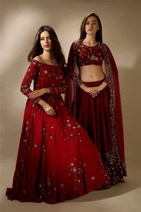 Indian Red And Gold Dresseslehenga Cholis Beautiful And Elegant