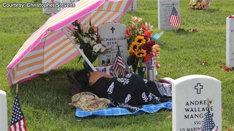 Photo Showing Army Widow Lying By Husbands Grave Goes Viral 6abc