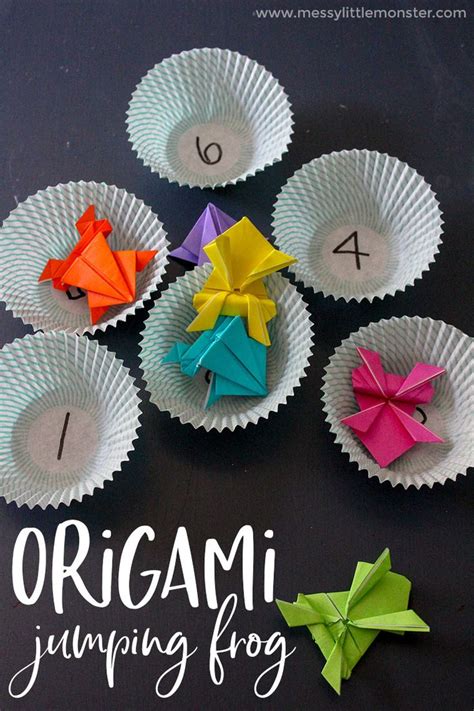 Long time no see with the origami ^^. Origami Jumping Frog Craft - plus a fun number game for ...