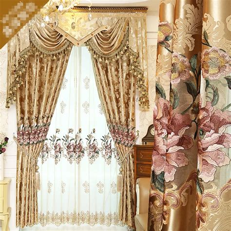 Custom Curtain European Style Luxury Hollow Embroidered Curtains Living