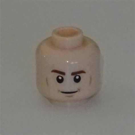 Lego Part Cpr Minifig Head Brown Eyebrows Cheek Lines Chin