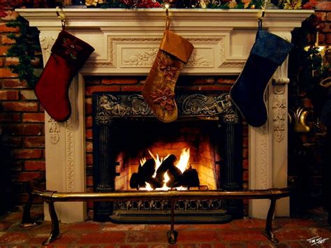 Christmas Fireplace Backgrounds Wallpaper Cave