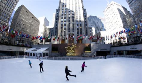 Rockefeller Center Ice Skating Rink Winter In New York Rockefeller
