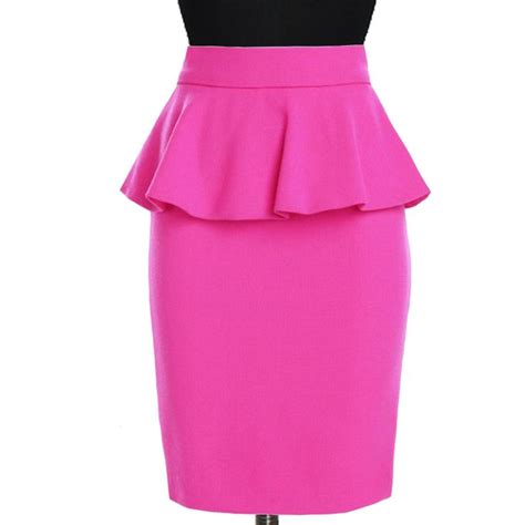 Pink Peplum Pencil Skirt Custom Fit Handmade Elizabeths Custom Skirts Fashion Peplum Skirts
