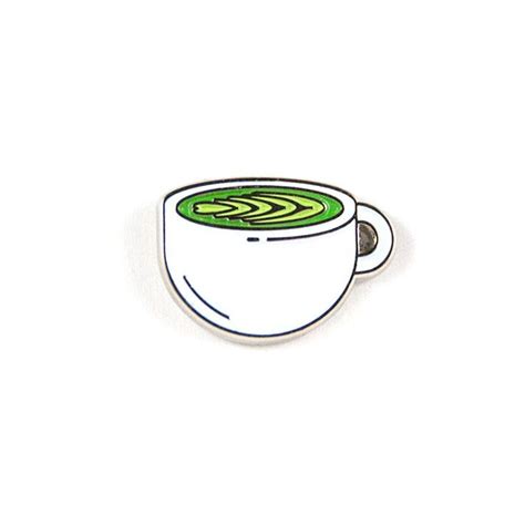 A Pin For The Powdered Tea Fans 75 Wide Silver Enamel Rubber