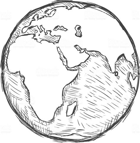 Vector Sketch Illustration Globe Vector Sketch Graphic Design