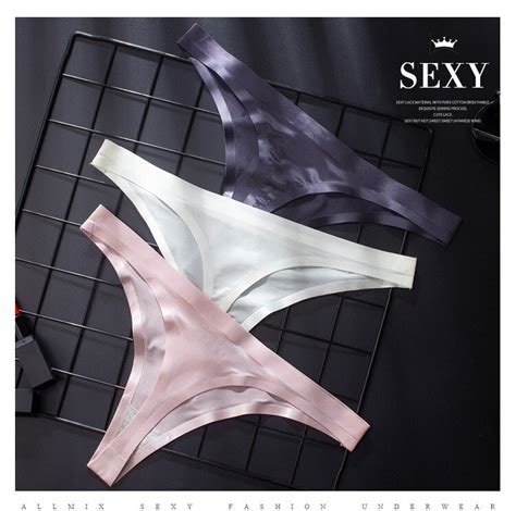 3 Pieces Smooth Sexy Thongs Women Panties Bikini Sexy Viscose Fiber Low Waist Solid Seamless