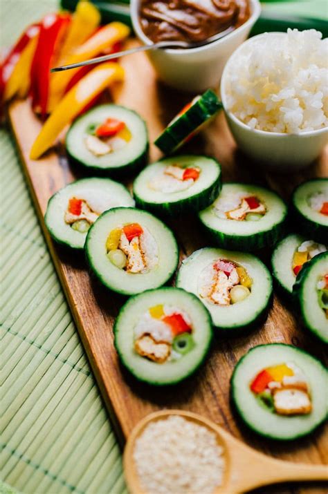 Vegan Stuffed Cucumber Sushi Roll Just Stuff And Slice