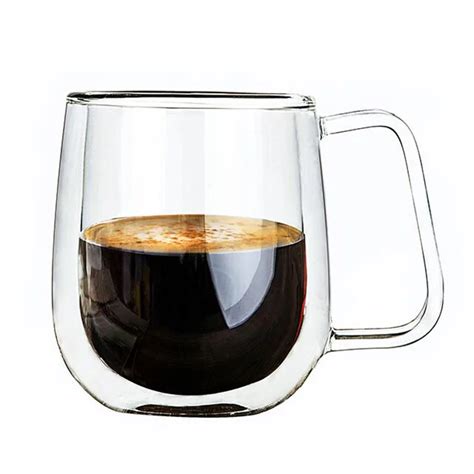 hot sales 250ml heat resistant double wall glass lemon tea milk coffee mugs with handle