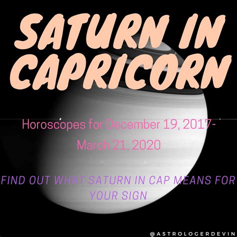 Saturn In Capricorn Horoscopes 2017 2020