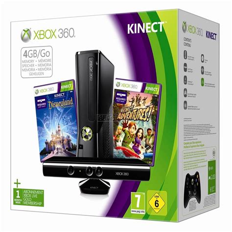 Game Console Xbox 360 4 Gb Kinect Two Games S4g 00152