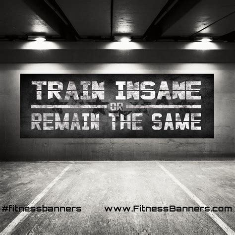 Gym Wall Art Train Insane Or Remain The Same Garage Gym Banner Gym
