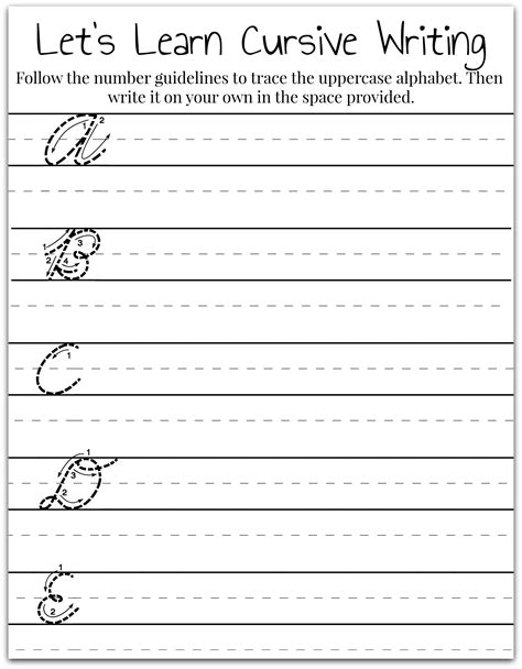 Cursive Practice Sheets Printable Blank