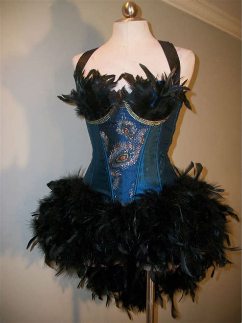Deluxe Peacock Dita Diva Showgirl Cabaret Burlesque Dance Costume Fancy