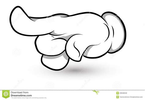 Cartoon Hand Finger Pointing Art Vector Illustration