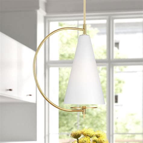 Kelly Wearstler Gesture Burnished Brass Pendant Light With Conical