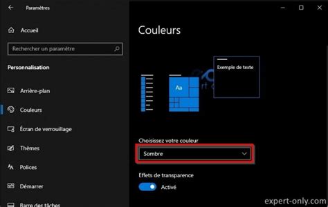 Activer Le Mode Sombre De Windows 10 Configuration