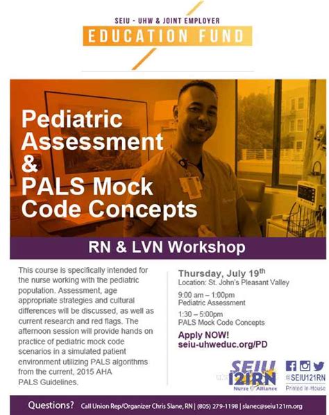 Come To Our 7 19 Workshop On Pediatric Assessment PALS Mock Code Concepts