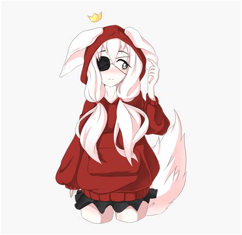 Oc Own Character Anime Girl Art Hoodie Fox Ears Eye Red