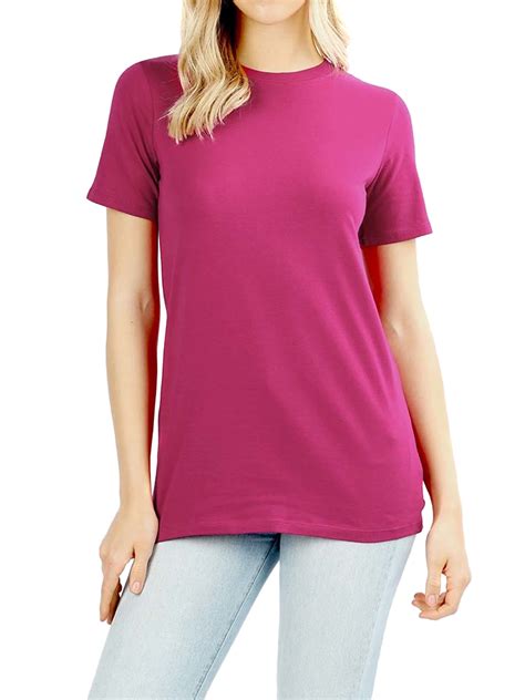 women s cotton crew neck short sleeve relaxed fit basic tee shirts