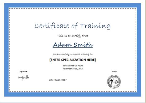 10 Training Certificate Templates Free Word And Pdf Free Printable