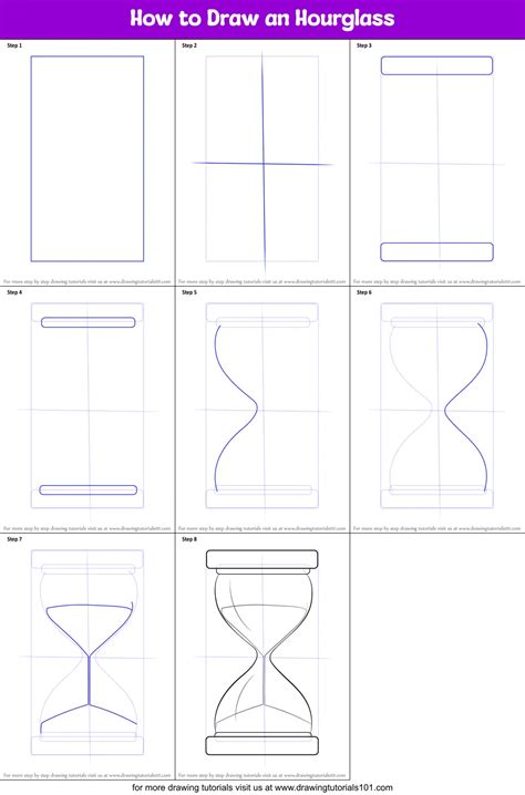 How To Draw An Hourglass Printable Step By Step Drawing Sheet