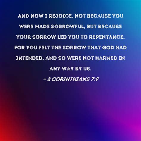 2 Corinthians 79 And Now I Rejoice Not Because You Were Made