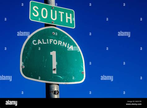 The Pacific Coast Highway 1 Sign In California Stock Photo Alamy