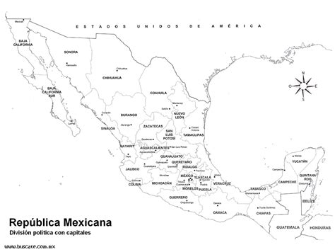 Mapa Mexico Con Nombres