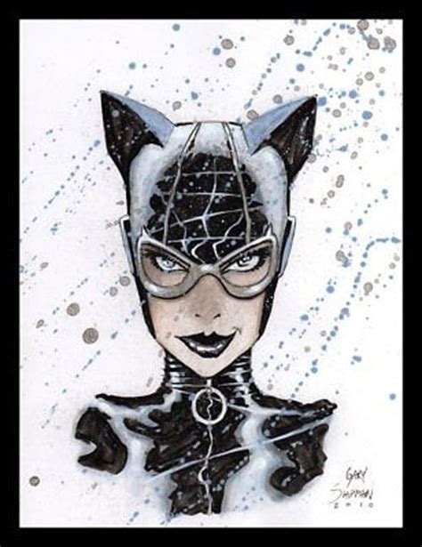 Catwoman Original Painting Batman Dc Art Gary Shipman Mulher Gato