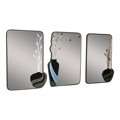 Nice guys, still friends with them. Vintage David Marshall Glass Mirror - Set of 3 | Chairish